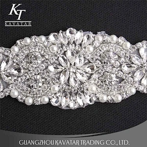 Bride Dress Patch Decorative Rhinestones Appliques With Claw Rhinestone