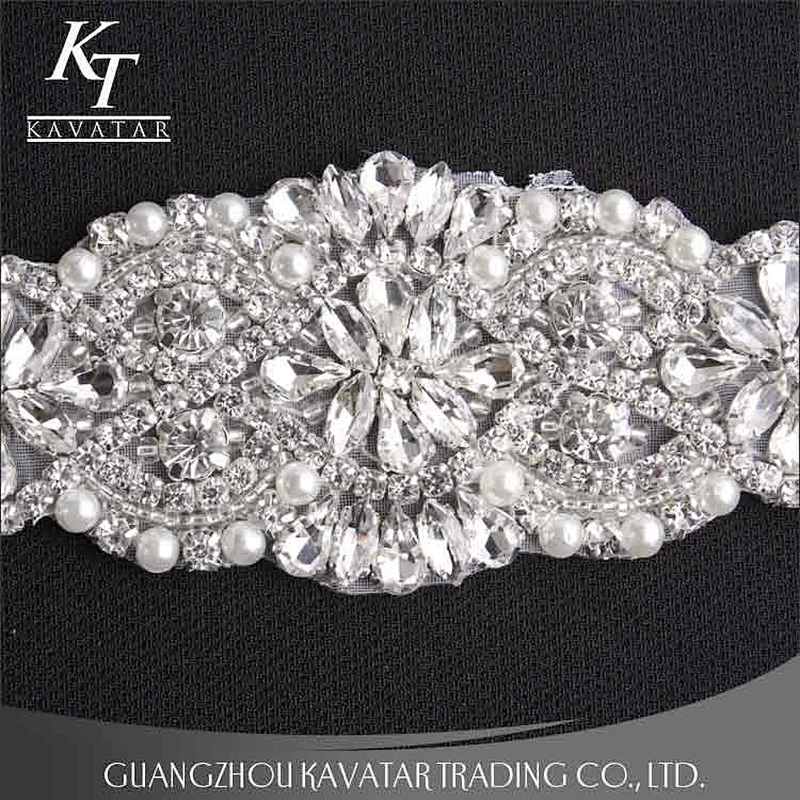 Bride Dress Patch Decorative Rhinestones Appliques With Claw Rhinestone