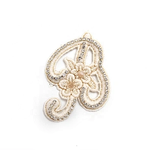 Christmas Cherry Flower Decorative Sew on Rhinestone Beaded Patches Wholesale patches for clothing