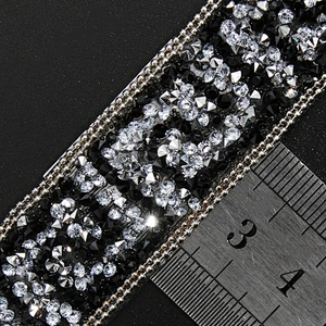 Kavatar Wholesale Hotfix Trim Hotfix Motif Designs Banding Trim For Clothing Hotfix Rhinestone For Hat Iron on Trims