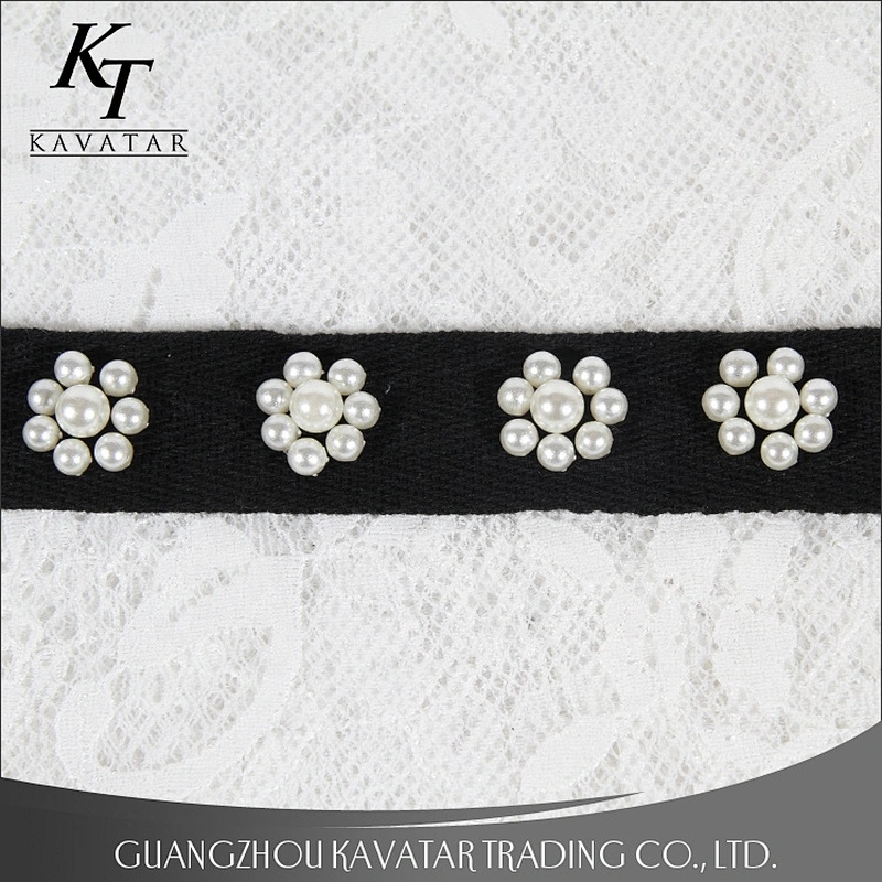 New Style Flower Shape Handmade Pearl Beaded Trimming For Garment