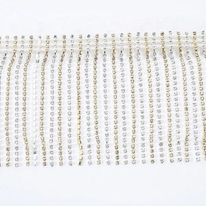 bling bling 10cm width rhinestone tassel trim rhinestone Copper cup chain for garment