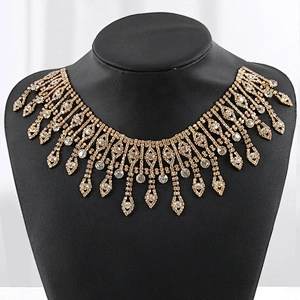 Wholesale Gold Crystal Rhinestone Chain Trim Fringe For Dress chainette fringes rhinestone fringe trim