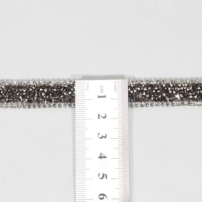 Shimmering hot fix rhinestone transfer trim for clothing embellishment