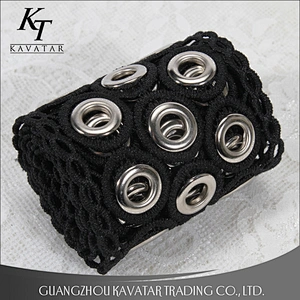 kavatar color Accessories eyelet lace trim black color lace trim usage on garment decoration