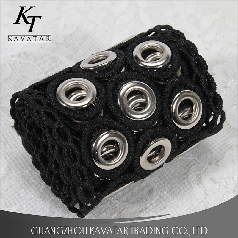 kavatar color Accessories eyelet lace trim black color lace trim usage on garment decoration