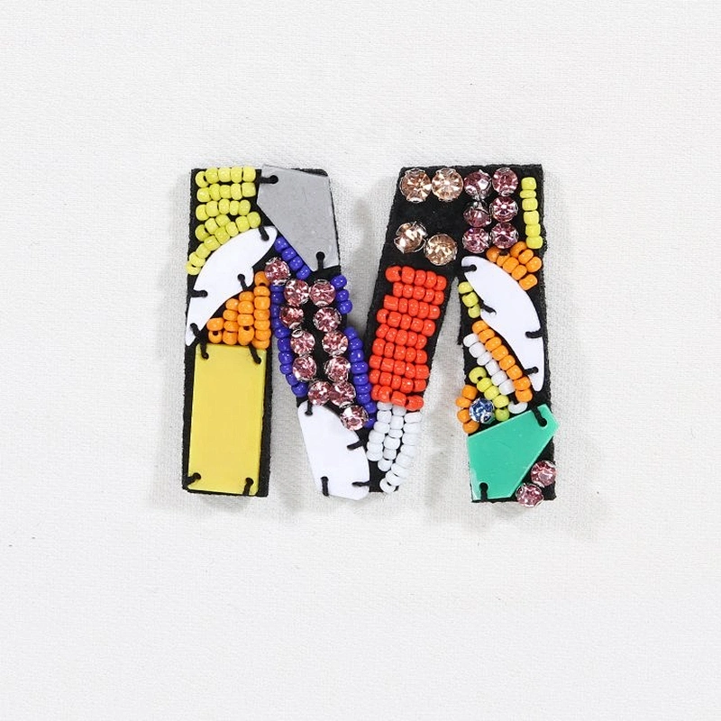 Bling Rhinestone Letter Appliques Beaded Crystal Patches Appliques