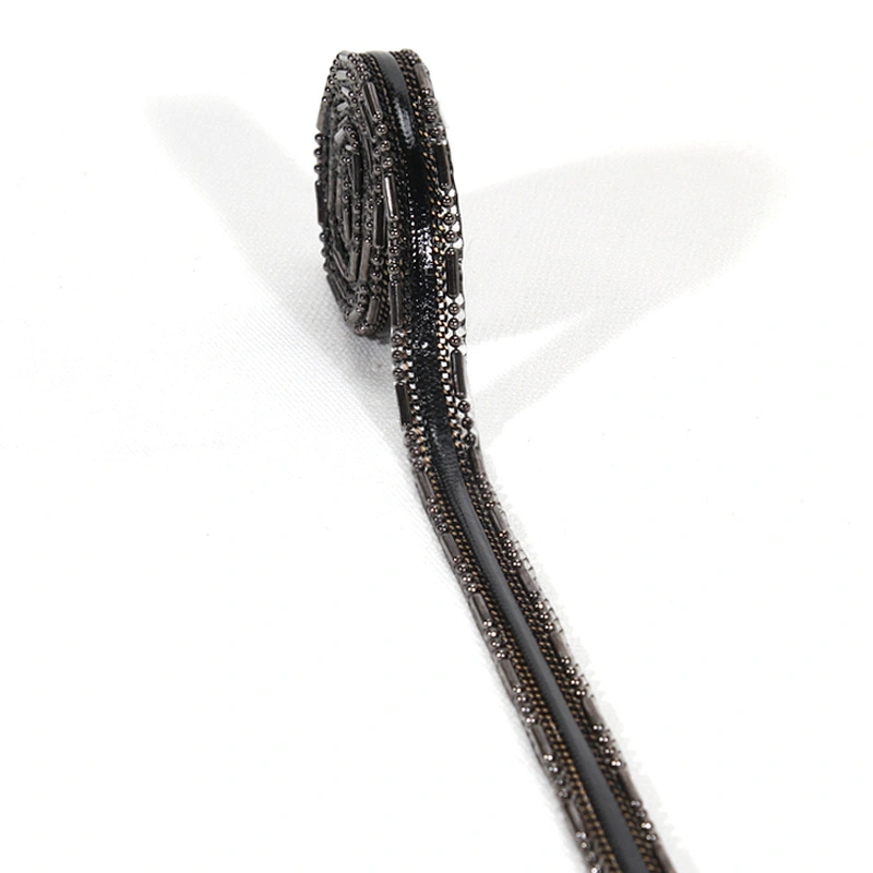 China Supplier Black Plastic Beads Iron On Hotfix Rhinestone Trim