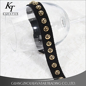 Kavatar Fashionable Embroidery Ribbon Accessories Half Beaded Lace Ribbon Trim For Garment