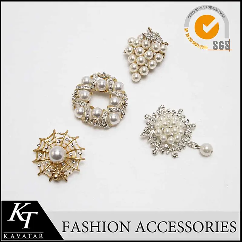 High quality crystal pearl beads chaton button