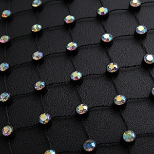 Kavatar pearl and rhinestone mesh trimming  rhinestone mesh sheet Fabric wholesale crystal rhinestone mesh