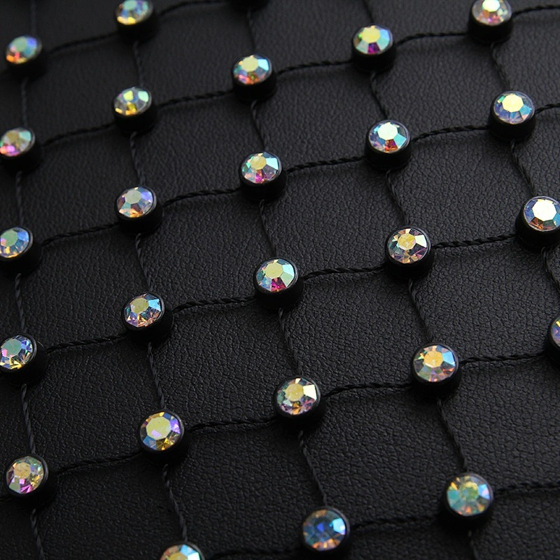 Kavatar pearl and rhinestone mesh trimming  rhinestone mesh sheet Fabric wholesale crystal rhinestone mesh