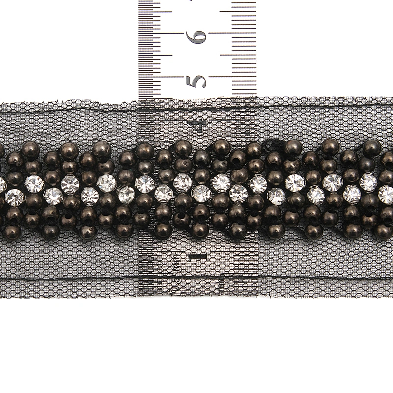 kavatar  wholesale new Handmade Bead lace Embroidered Tulle Trim wedding with Accessories Beads Crystals & Rhinestones