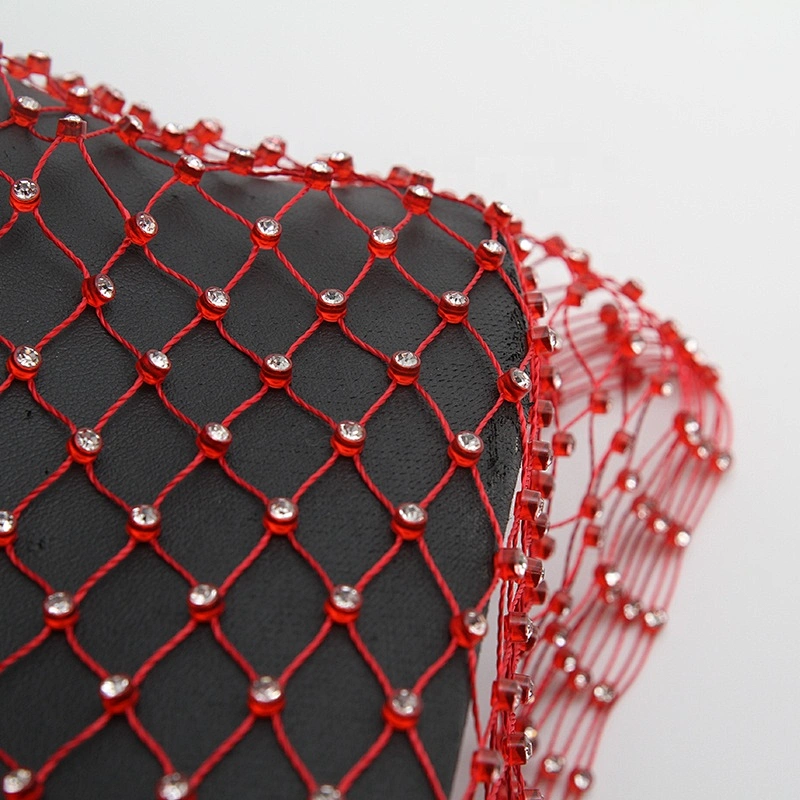 Wholesale Rhinestone stretchy Mesh roll Fabric crystal mesh fabric trimming design for dress shoes clothing