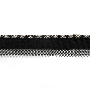 Wholesale Chain lace trim pearl rhinestone 1.8 cm Sew-On lace trim Polyester net mesh Lace trimmings for clothes  Accessories