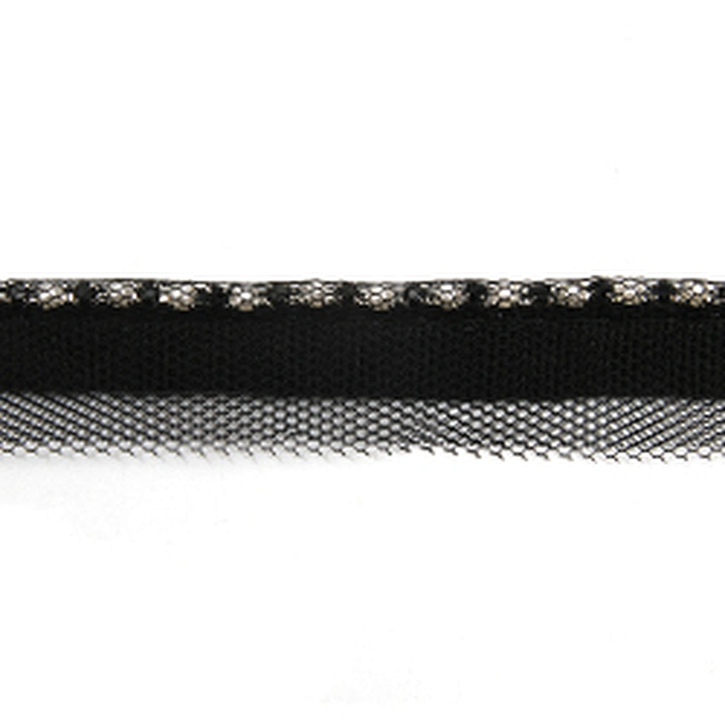 Wholesale Chain lace trim pearl rhinestone 1.8 cm Sew-On lace trim Polyester net mesh Lace trimmings for clothes  Accessories