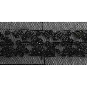 kavatar  wholesale new Handmade Bead lace Embroidered Tulle Trim wedding with Accessories Beads Crystals & Rhinestones