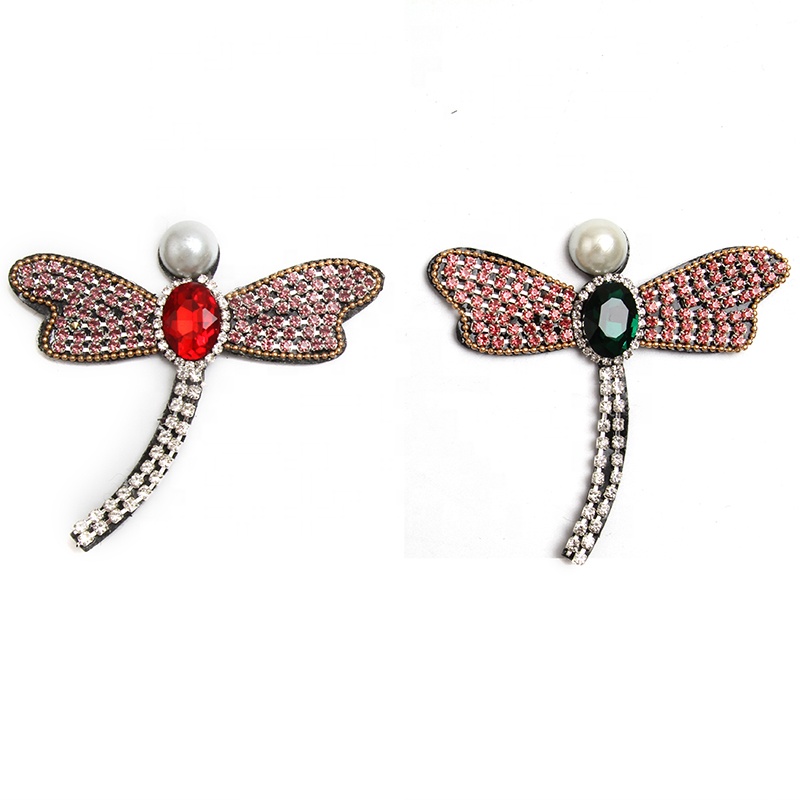 Christmas Cherry Flower Decorative Sew on Rhinestone Beaded Patches Wholesale patches for clothing