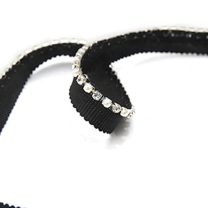Wholesale Chain lace trim Rhinestone 1.1 cm Sew-On  elastic lace trim Woven tape pearl lace Accessories trimmings for dresses