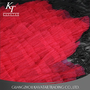 New Arrival Red Layered Ruffled Lace Trimming