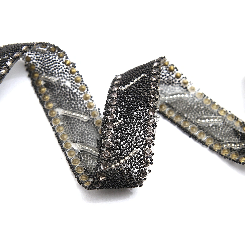 wholesale hot fix tape with rhinestone hot fix trimming chain glitter trim for DIY garment dresses Accessories