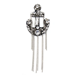 wholesale  designer badges cloth stickers Sew on for clothing accessories decoration 3D patch  rhinestone Metal Chain Tassel