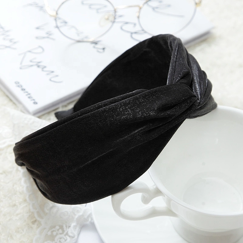 European, American and Korean winter black hair band fashion street photography retro headband