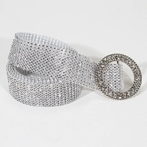 Trendy Heart Shape Buckle Crystal Rhinestone Waistband for Fashion Garments