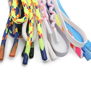 Wholesale  Cords Polyester Garment Drawstring rope Hoodie Rope flat rope Custom Garment Accessories Fashion Silicone End Tips
