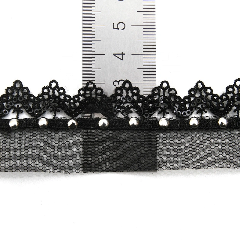 Wholesale 3.1cm Size Studs trim ribbon diy handmade costume dress sewing bead lace trim Design Rivets Sequins Trims