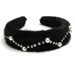 Factory sells colorful hair plush tie elastic creative fluffy fashion hair hoop birthday hairband Cute headband fur headband