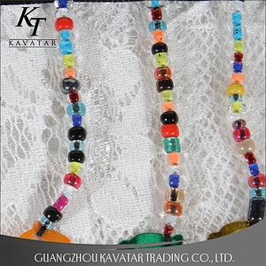 Popular Colorful Beaded Fringe Trim Plastic Leaf For Decorative Garment