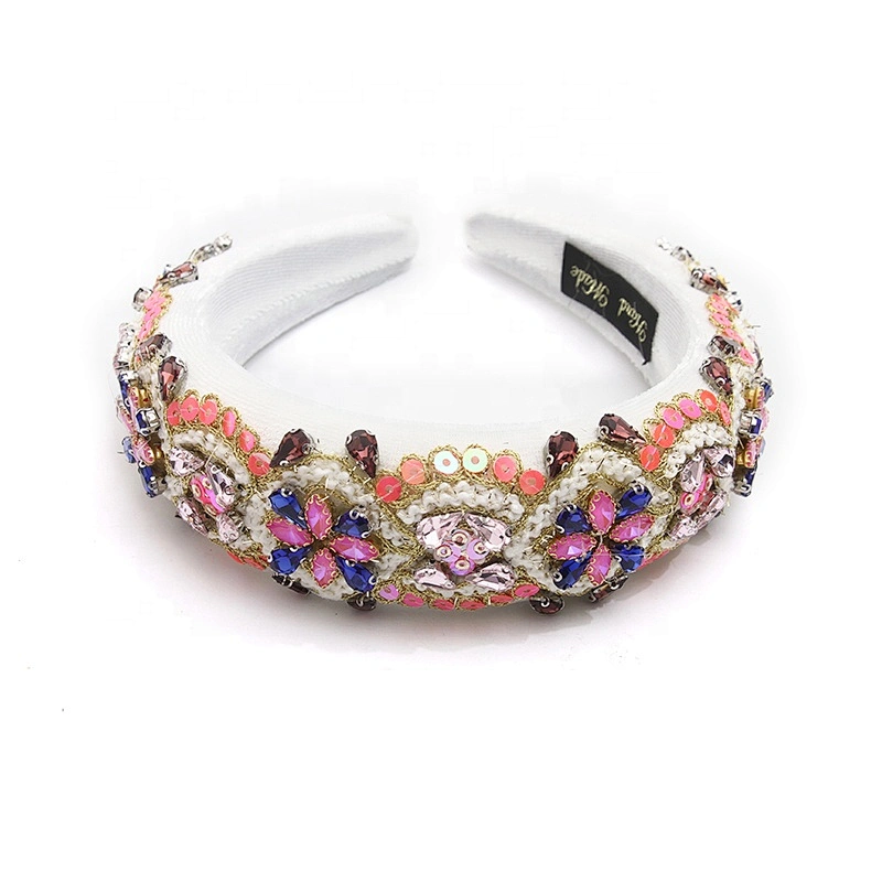 wholesale Hair Decoration Velour Crystal And Rhinestone Cup chain Decorated hair accessories Hairbands WOMEN HEADBAND