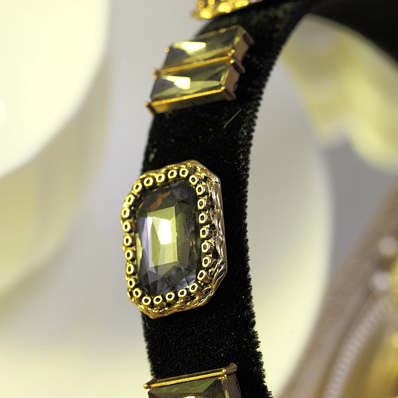 Headbands for women 2020  winter vintage fuzz headband  ,Hair band wholesale Baroque rhinestone party fashion hair band