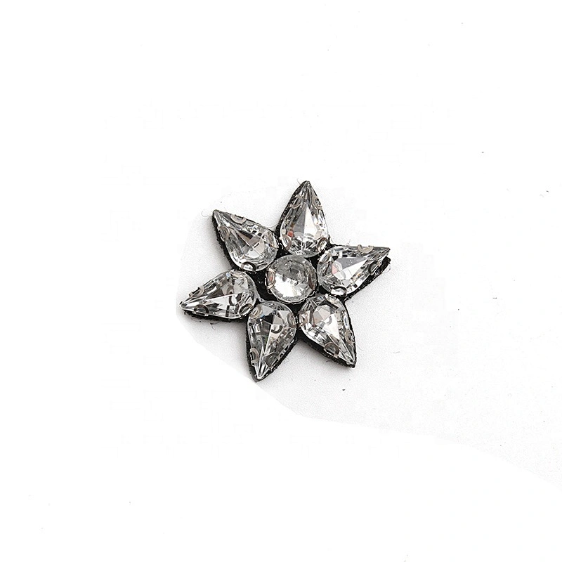 Christmas Cherry Flower Decorative Sew on Rhinestone Beaded Patches Wholesale patches for clothing