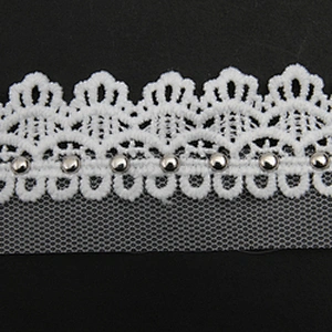 Wholesale 3.5cm Size Studs trim ribbon diy handmade costume dress sewing bead lace trim Design Rivets Trims