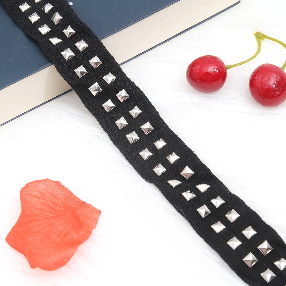 Studs trim ribbon diy handmade costume dress Shoelace Net Cord Sewing Garment Accessories trim Design Rivets Trims