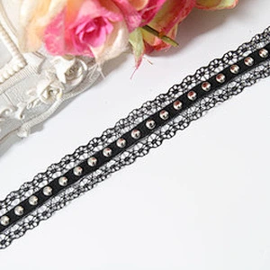 bead lace trim  beaded ribbon trim  Design Lace Trims