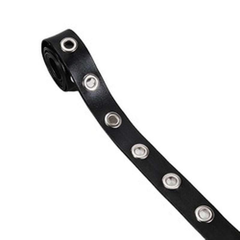 Kavatar Fashion Wholesale Black PU Accessories Eyelet Trim Tape For Garment eyelet belt