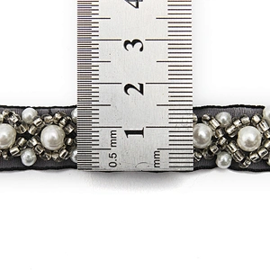 kavatar  wholesale new Handmade Bead lace Embroidered Tulle Trim wedding with Accessories Beads Crystals & Rhinestones