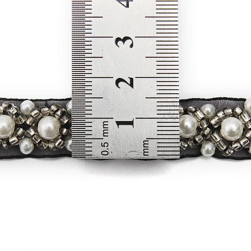kavatar  wholesale new Handmade Bead lace Embroidered Tulle Trim wedding with Accessories Beads Crystals & Rhinestones