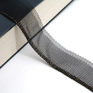 Wholesale Chain lace trim gold chain 2.2 cm Sew-On lace trim Polyester net mesh Lace trimmings wedding for clothes  Accessories