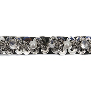 kavatar  wholesale new Handmade Bead lace Embroidered Tulle Trim wedding with Accessories Beads Crystals & Rhinestones