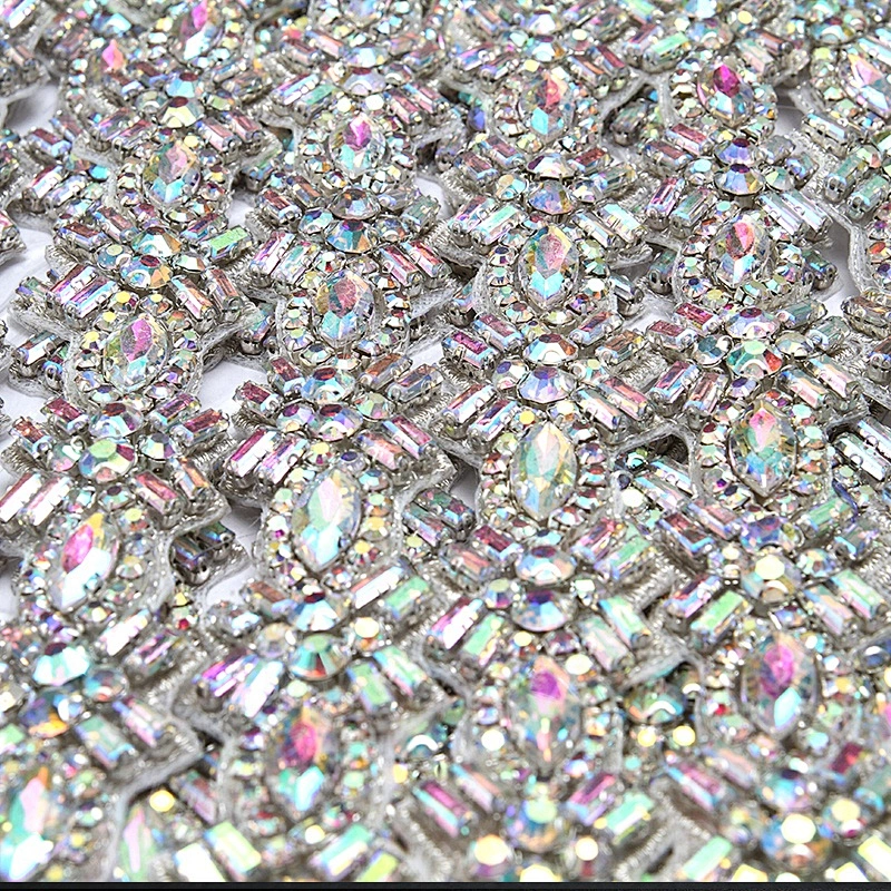 Christmas Cherry Flower Decorative Sew on Rhinestone Beaded Patches Wholesale patches for clothing