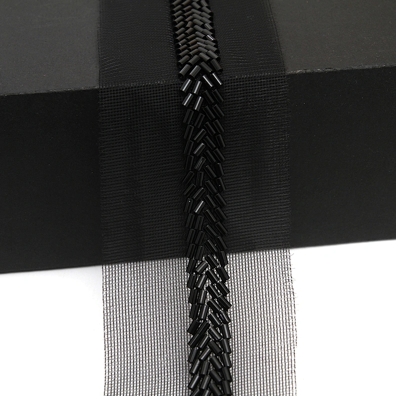 Wholesale Embroidery beaded lace trim 5 cm Mesh fabric lace trims beautiful Accessories for dress 3D wedding Designer