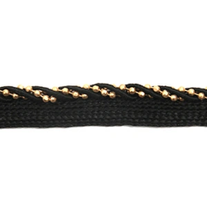 Wholesale Chain lace trim beaded 0.8 cm Sew-On lace trim Ribbons Lace trimmings for clothes  Accessories Polyester  Cotton