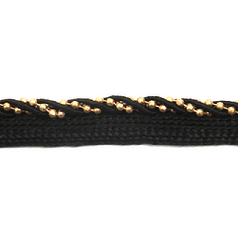 Wholesale Chain lace trim beaded 0.8 cm Sew-On lace trim Ribbons Lace trimmings for clothes  Accessories Polyester  Cotton