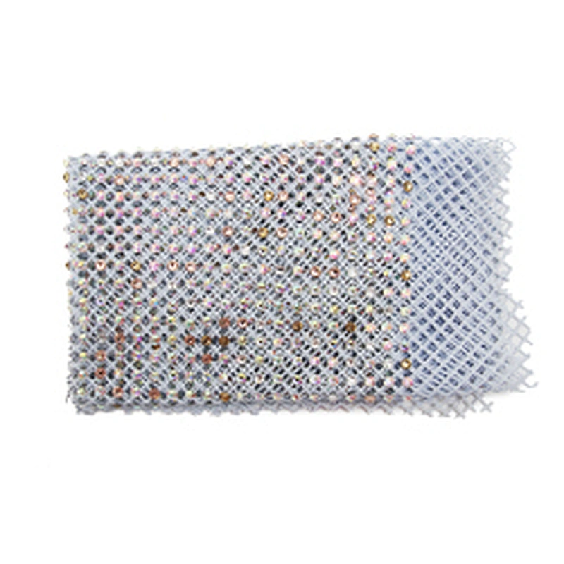 wholesale crystal  design rhinestone fabric mesh fashion long lace dress rhinestone fabric with nude mesh flat back for clothing