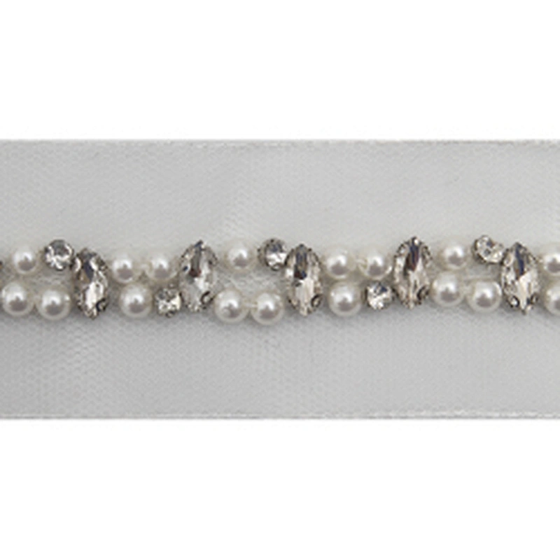 kavatar  wholesale new Handmade Bead lace Embroidered Tulle Trim wedding with Accessories Beads Crystals & Rhinestones