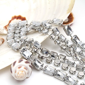 Wholesale Women Evening Party Dress Rhinestone Chain Trim crystal chain trim apparel Accessories